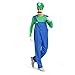 Super Mario Luigi Halloween Costume Classic Super Mario Brothers Fancy Dress Costume for Halloween Christmas Party Cosplay (Green, L)