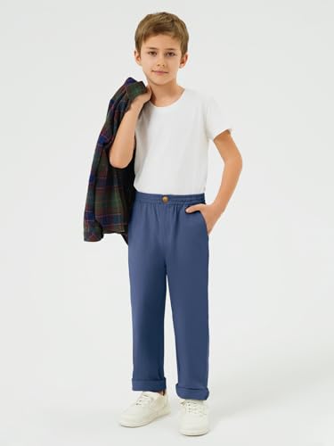 Image of Haloumoning Boys School Uniform Chino Pants Kids Twill Pants 5-14 Years
