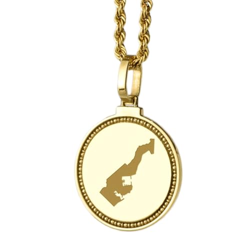 Pendentif Monaco en argent 925 doré bijou de voyage mixte 25 mm