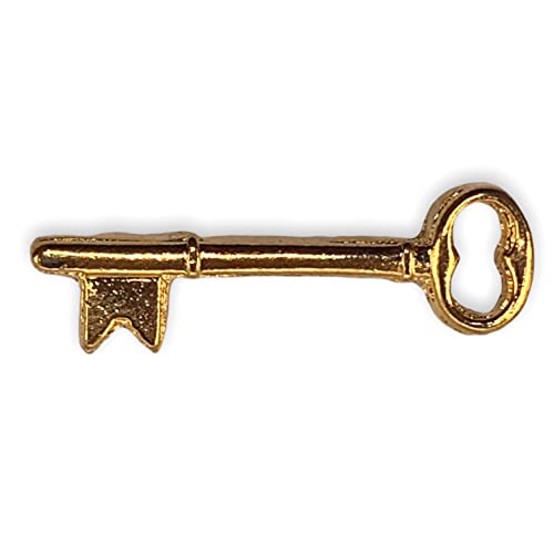 StockPins Gold Skeleton Key Lapel Pin – Vintage Antique-Style Pin for Costumes, Backpacks, and Collectors – Made in USA
