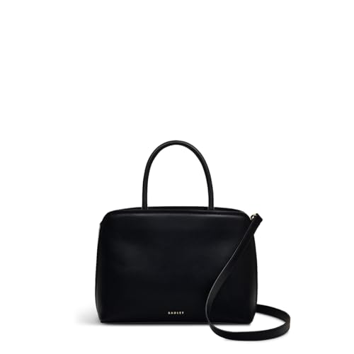 RADLEY London Bow Street Women's Small Leather Ziptop Satchel Bag, Black