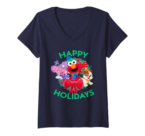 T-shirt Elmo Sesame Street col V pour éviter le look de Noël ennuyeux