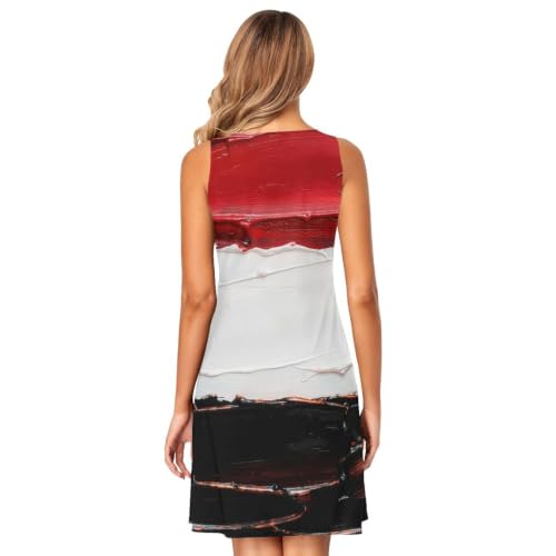Mini robe drapeau République du Yémen décontractée et sans manches à poches