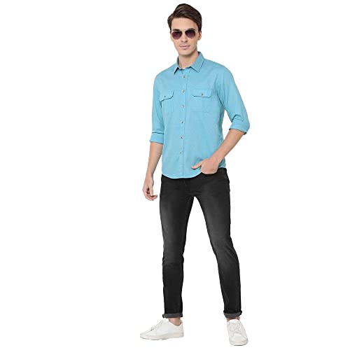 Image of Pepe Jeans Men's Cotton Craig Solid Dobby Regular Fit Shirt