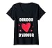 Femme Doudou D'Amour Mignon Saint Valentin Amour Couple Cadeau T-Shirt avec Col en V