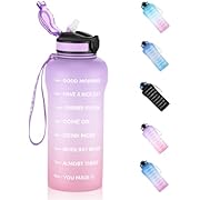 ETDW 2 Litre Water Bottles BPA Free 2L Water Bottle with Time Marker, 2000 ml Reusable Leakproof Gym Water Bottles Jug with Flip Lid for Fitness Camping Yoga Travel Purple Pink