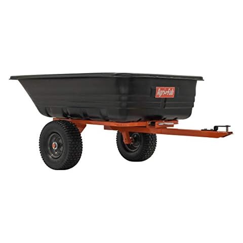 Agri-Fab 45-0552 700 lbs Tow Behind Poly Dump/Swivel Cart, 12 CU. FT. Capacity; Lawn & Garden Cart/Trailer for Lawn Mowers, 15" Pneumatics Tires, Easy to Use Hand Dumping Mechanism Cover