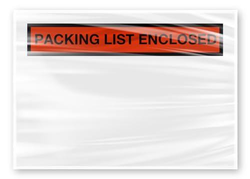 8NET 1000 Counts Packing List Envelopes 7.5’’ x 5.5’’, Clear Self-Adhesive, Packing Slips Invoice Mailing Packing Enclosed Pouches