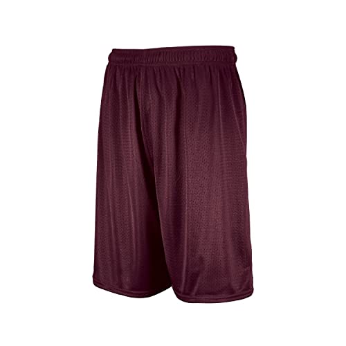 Russell Athletic Men's 9 Inch Mesh Short, Maroon, X-Large