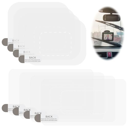 salbsever - 8 Stück Autokamera Zubehör Statische Sticker, Antistatische Folien für klare Sicht auf der Windschutzscheibe Kompatibel mit Dashcams, 8 x 6cm/11 x 6cm