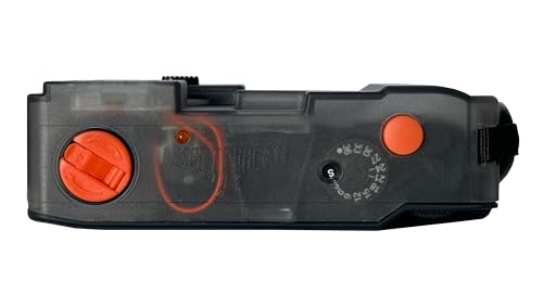 IUTD STUDIOS to Be Continued (TBC) Reusable 35mm Film Camera – Transparent Design, 28mm Wide Lens, Orange Gel Filter, Built-in Flash, Point and Shoot