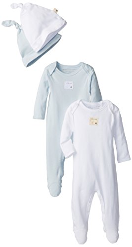 Image of Burt's Bees Baby Girls' Set of 2 Organic Coveralls and Knot Top Hats