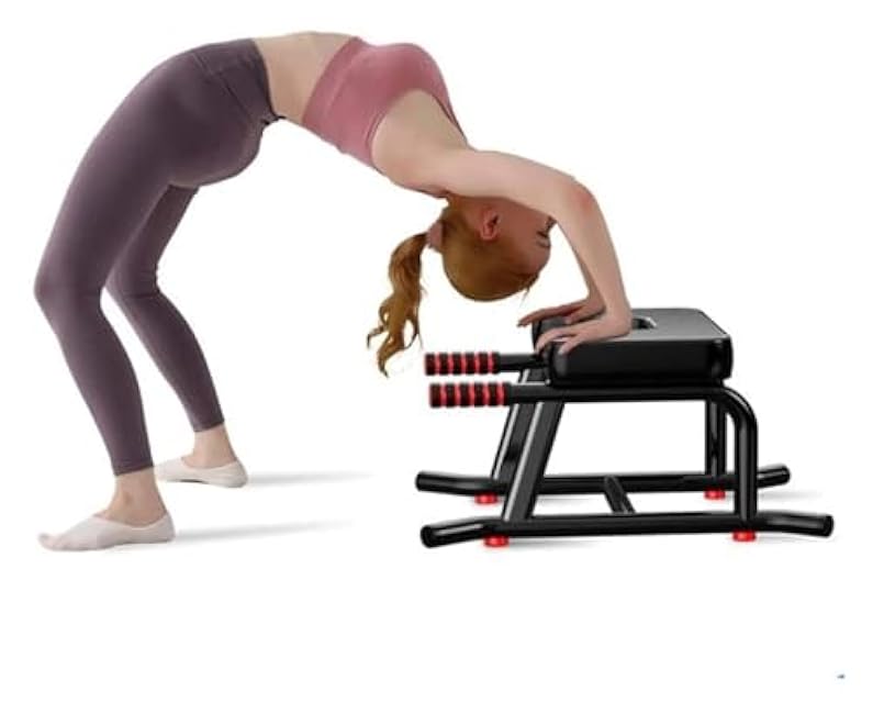 Yoga Headstand Bench with Double Armrests, Ergonomic Yoga Inversion Chair, Home Workout Yoga Stool, Steel Frame with Widened Panel