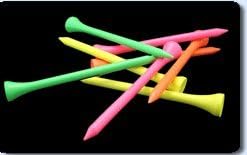 500 x Wooden Golf Tees 70mm 2 3/4 Neon Mixed