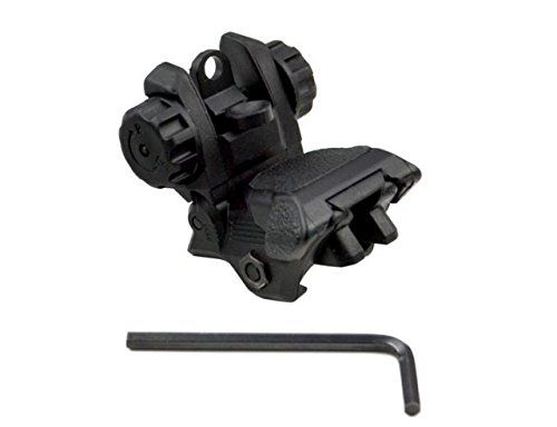 Sniper Tactical Smart Polymer Rear Flip Up Iron Sight, Black MFLRS03