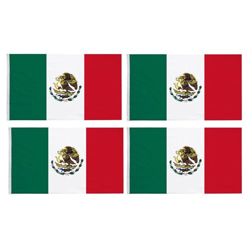 YUHOHO 4 piezas Bandera México Grandes 150cm*90cm,Colores brillantes,Tela...