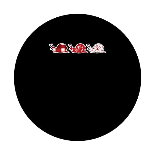 Christmas Snail Lover - Funny Christmas Animal Enthusiast PopSockets Swappable PopGrip, Black - Image 3