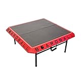 Boardball Sport Portable Foldable Durable Boardball Set with Rubberized Top Surface Board, Volleyball, and Compact Hand Pump, Red and Black