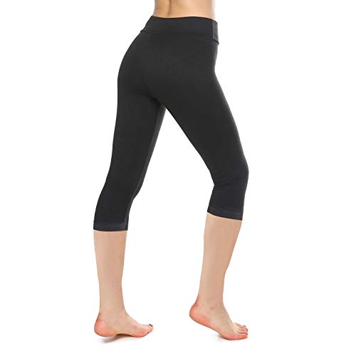 KT Buttery Soft Capri Leggings for Women - High Waisted Capri Pants with Pockets - Reg & Plus Size - 10+ Colors (Capri Black, One Size, s)