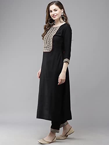 Image of INDO ERA Women's Cotton Blend; Organza & Rayon Kurta Palazzo With Dupatta Set