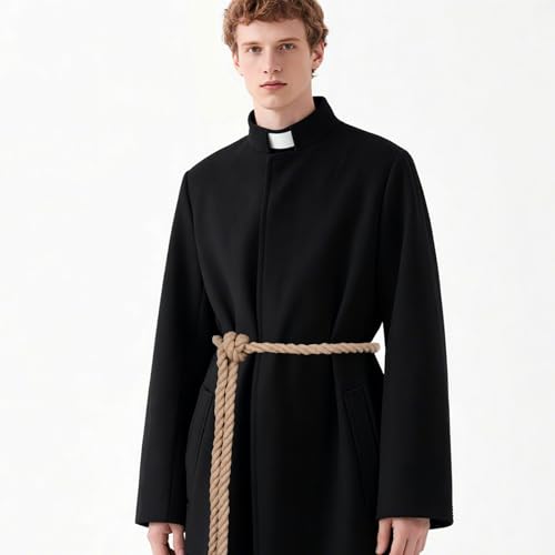 Boho Rope Belt for Women Gothic Style Pastor Waist Belt Halloween Costume Accessory3