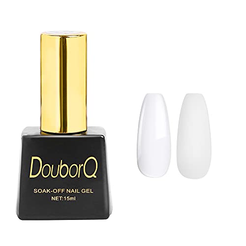 DouborQ Gel Nail Polish 1Pcs 15ml White Color Soak Off UV LED Nail Lamp Gel Polish Nail Art Manicure Salon DIY Home Nail Gel 0.5Oz