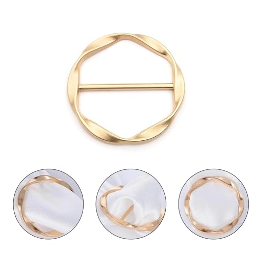 5 Er-Set Stilvolle Schalringe & Kleiderclips - Praktische Metallverschlüsse für Damen- und Mädchenmode | Fixiert lockere Shirts, Tücher und Stoffecken | Elegante runde Accessoires für Outfits.