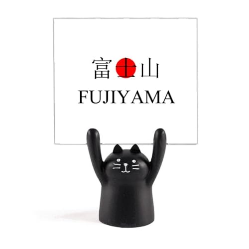 Porte-mémo chat noir drapeau soleil rouge décoration japonaise mignon