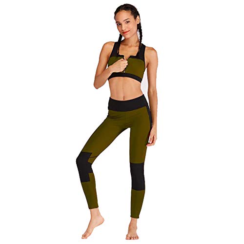 Tollmllom Women's Fitness Running Athletic Tracksuits Autumn And Winter Color Stitching Yoga Fitness Clothes With Zipper Sports Suit Female Stretch Fitness Suit