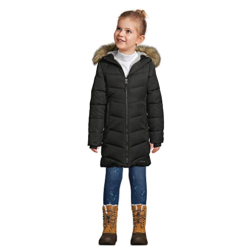 Lands' End Girls Thermoplume Fleece Lined Coat Black Kids X-Large #TOP2