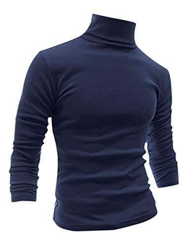 uxcell Men's Turtleneck Top Slim Fit Long Sleeve Pullover Turtle