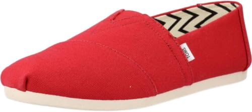 TOMS Alpargata en Coton recyclé, Mocassin Plat Homme - Rouge - 47.5 EU