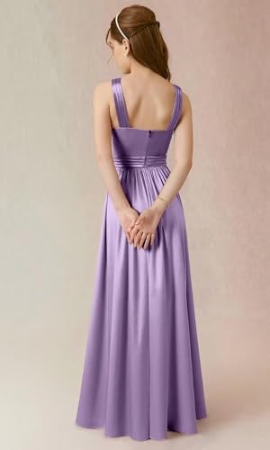 Satin Junior Bridesmaid Dresses for Teen Girls Halter Flower Girl Dress for Wedding Guest4