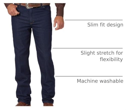 Wrangler Mens Cowboy Cut Active Flex Slim Fit Jeans, Prewash, 35W x 32L US - image 4