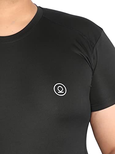 Image of CHKOKKO Men's Polyester Regular Fit Solid Sports T-Shirt