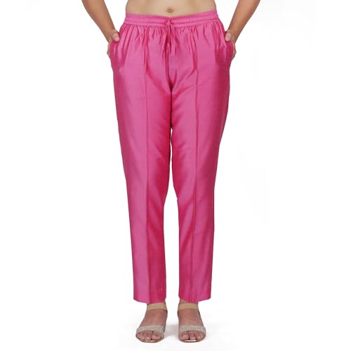 Image of Trouser Pants for Women,Stylish Trousers for Woman for Kurti Relaxed & Regular Straight fit Palazzo,Ethnic Bottom Formal Pants for Women Office wear Casual & Daily Use