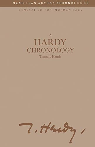 A Hardy Chronology (Author Chronologies Series)