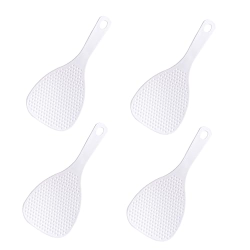 Cabilock 4pcs Plastic Rice Spoons Non Stick Kitchenware Lightweight Rice Paddles for Easy Serving for Cooking Outdoor Use