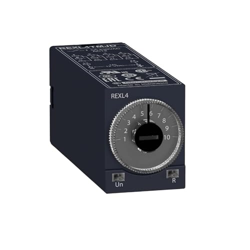 Relais temporisé Schneider REXL4TMF7 120V CA 4 CO retard allumage pour armoire électrique