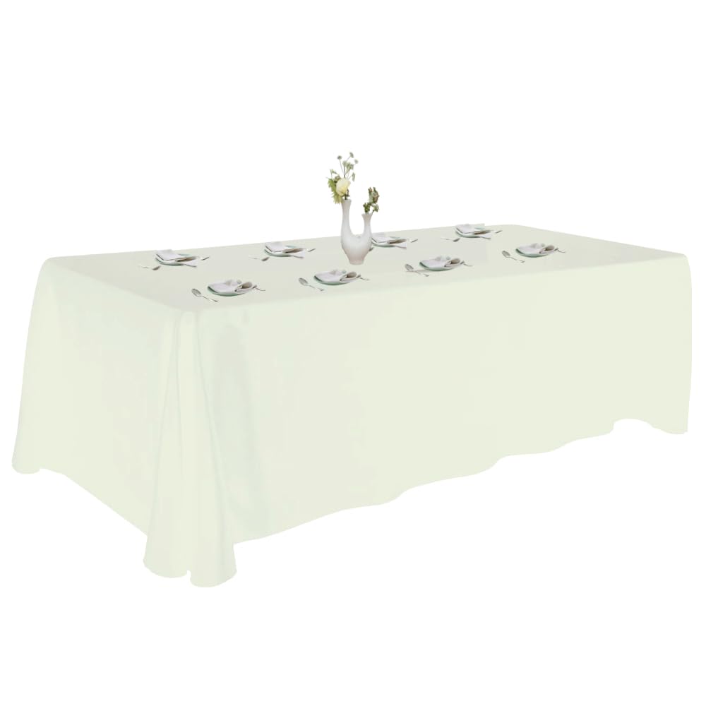 Nappe ivoire pour table rectangulaire de 2,4 m Urby lavable