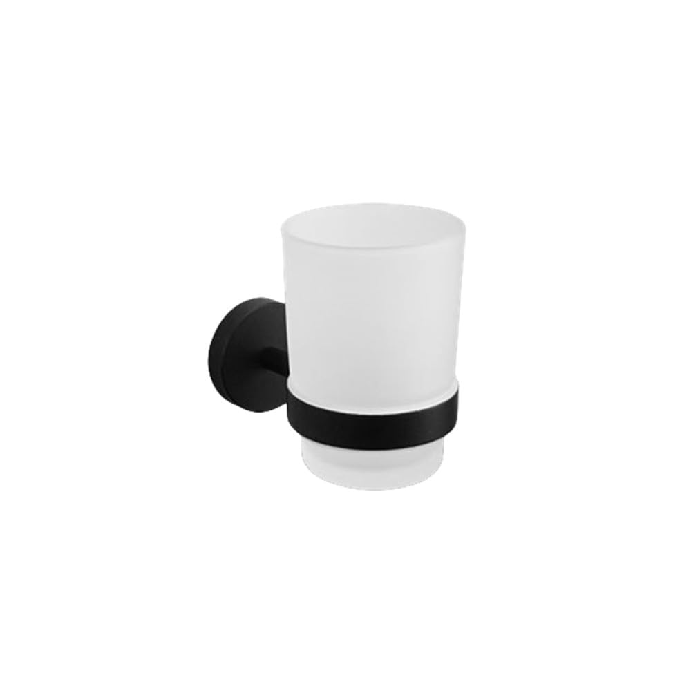 Anneau de barre et kit d'accessoires de salle de bain noir mat inox