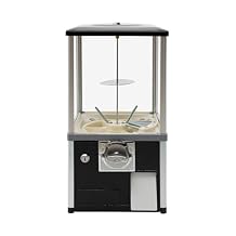 25 Cents Coin Operated Vending Machine, Commercial Gumball Machine, Toy Capsule, Vending Machine, Dispenser Prize Machine, Candy Machine Dispenser for Small Candy, Nuts, Feed Black