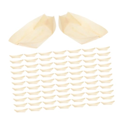 Platos desechables de sushi de madera 6 pulgadas, 100 pzas miniatura 1