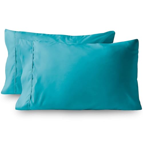 2 個の豪華な 1800 マイクロファイバー枕カバー汚れ防止封筒付き寝室の装飾耐性寝具