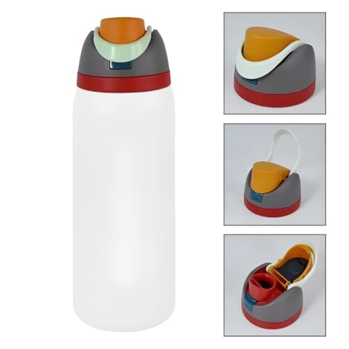 Image of LHOTSE FreeSip Gym Water Bottle with Straw & Spout | Leakproof Stainless Steel Sports Bottle for Workout, Fitness Training & Exercise Hydration (Grey, 960 ML)