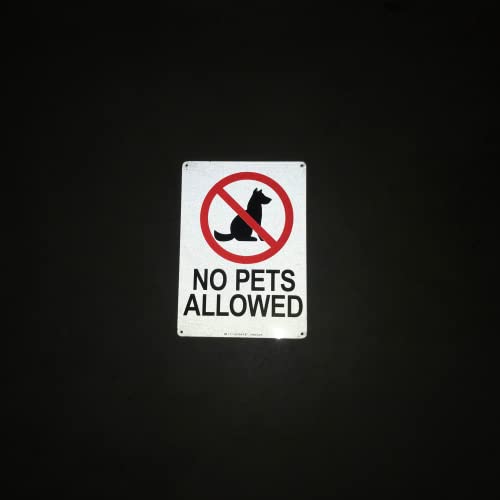 Panneau No Pets Allowed de sécurité extérieur imperméable 25,4x35,6cm - 6