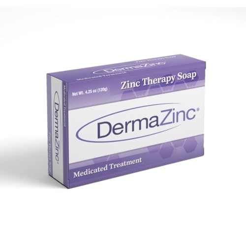 DermaZinc Therapy Soap, Zinc Soap for Skin, Skin Disorder Relief for Psoriasis, Dermatitis, Eczema, and Other Condition Symptoms (Pack of 6)