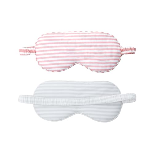 HBHLFZ Sleep Mask 2 Pack - Bamboo Viscose Fiber Sleeping Eye Mask - with Elastic Band/Headband - Comfort Sleeping Shade - for Nighttime Sleeping Traveling & NappingLight PinkSilver
