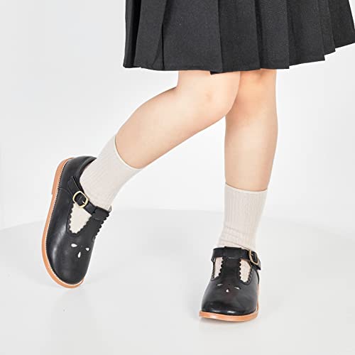Image of GINFIVE Toddler Girls Dress Shoes Little Kids Flats School Mary Janes Shoes