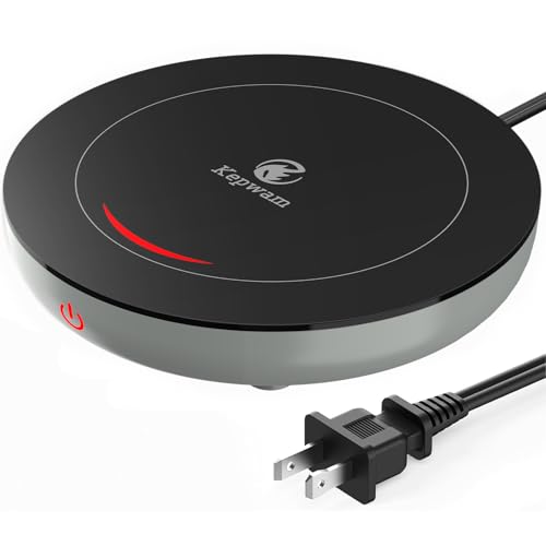 Kepwam Coffee Mug Warmer for Desk, 3-Temp Fast Heating Cup Warmer with 6H Auto Shut Off, LED Light & Smart Candle Warmer for All Beverages, Ideal Gifts for Women Men